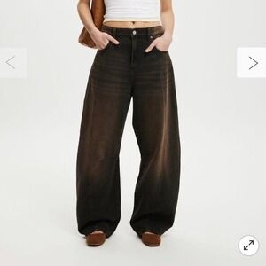 Cotton On Barrel Leg Dark Wash Jeans | High Waisted Wide Leg Denim